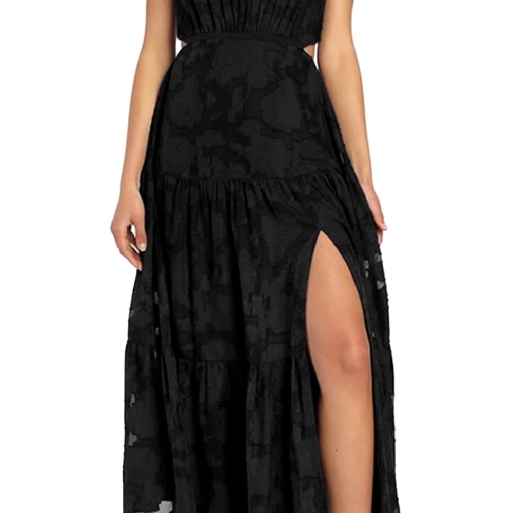 Amazon Black Floral Maxi Dress